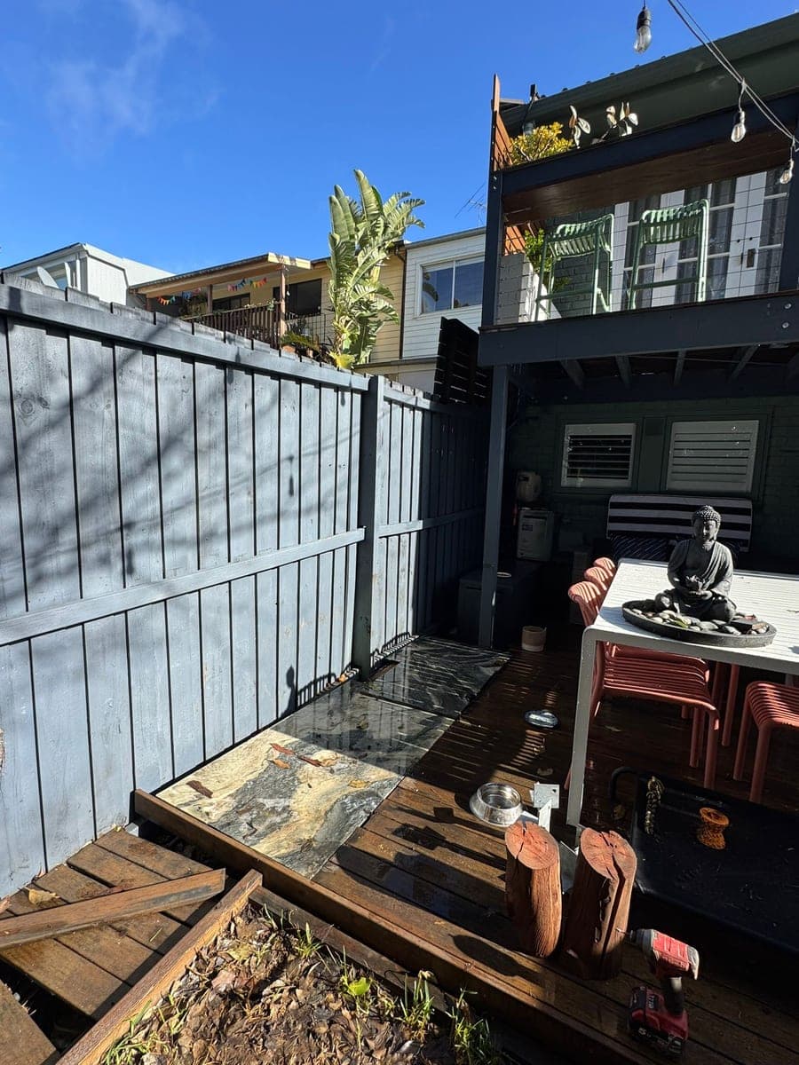 Before - Deck and pergola area