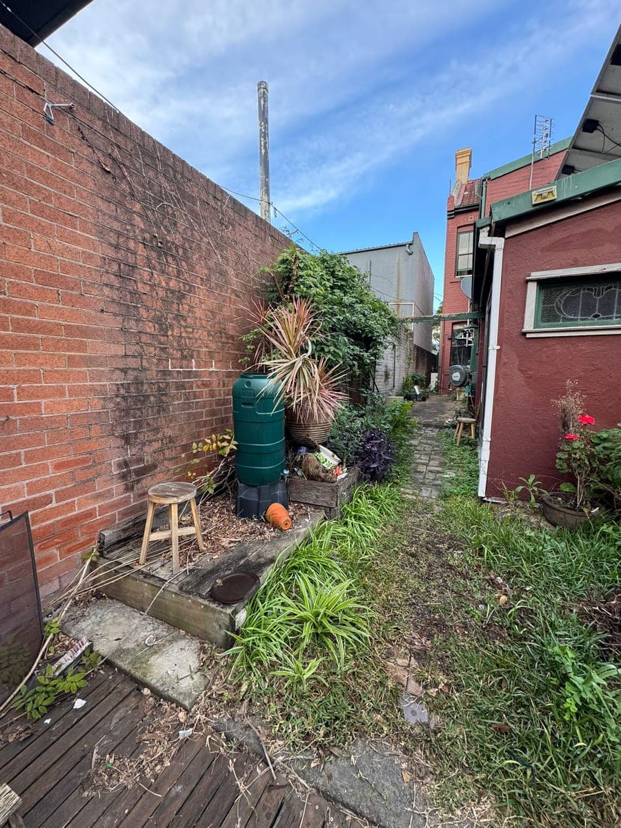 Before - Side pathway with pergola