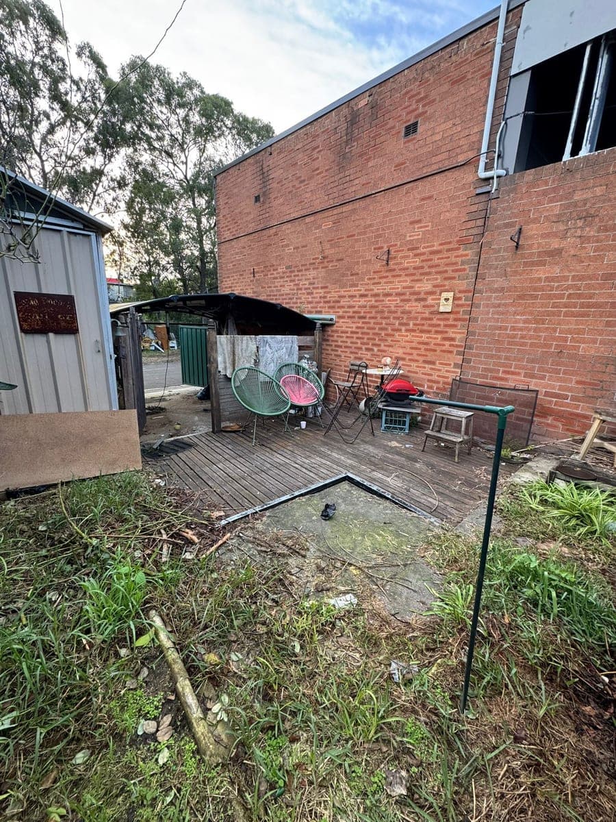 Before - Wide view of deck and turf