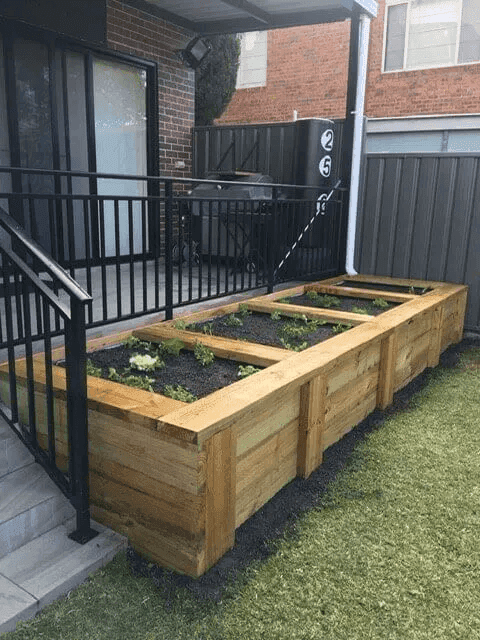 Detail of the integrated watering system designed for easy maintenance