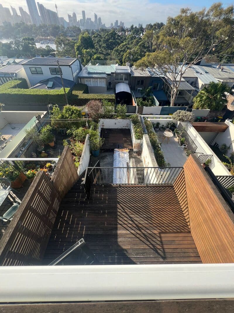 Before - Transformation of the main outdoor area with new composite decking and privacy screens