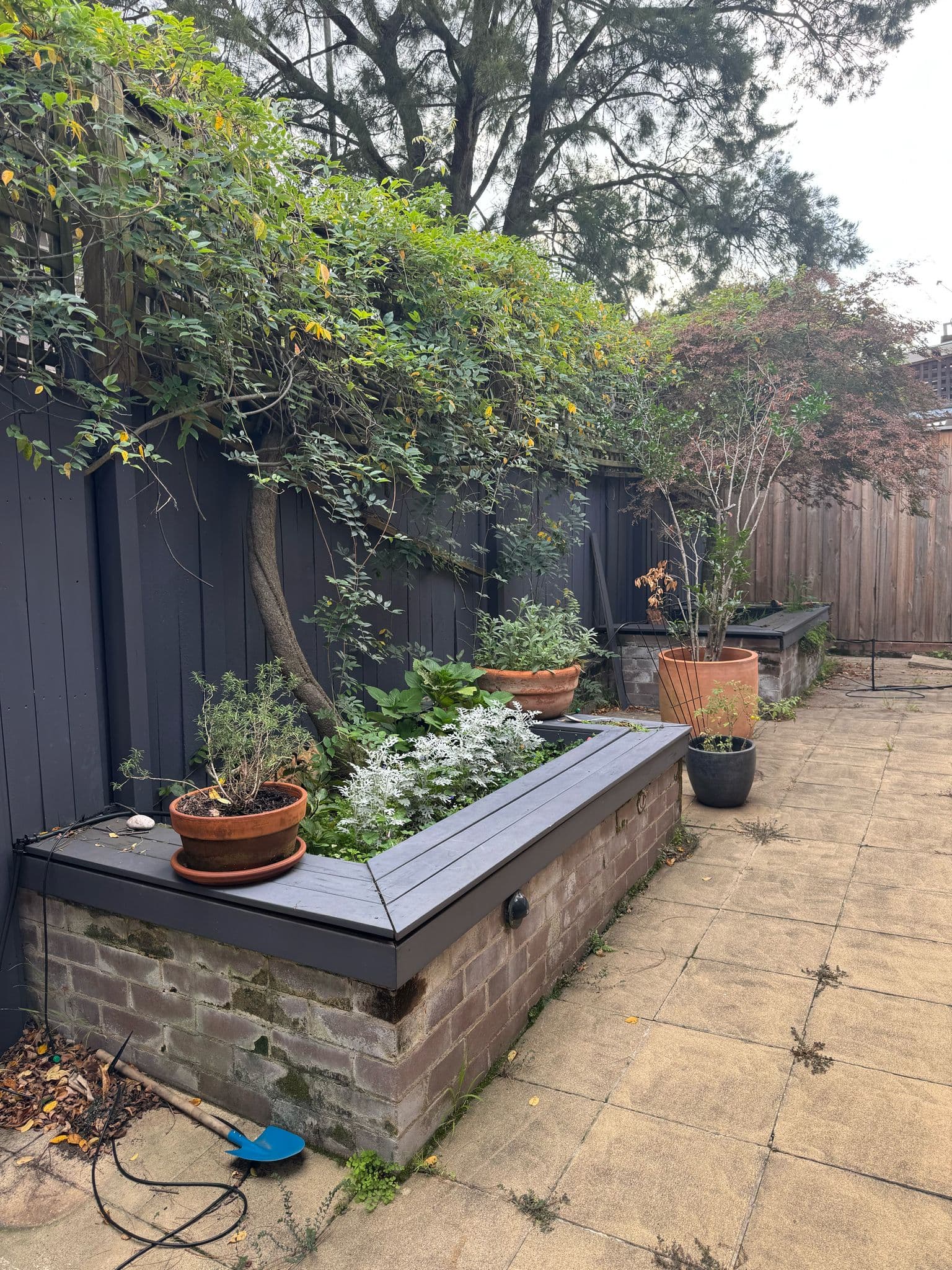 Before - Transformation of the main seating area with custom Merbau hardwood bench installation