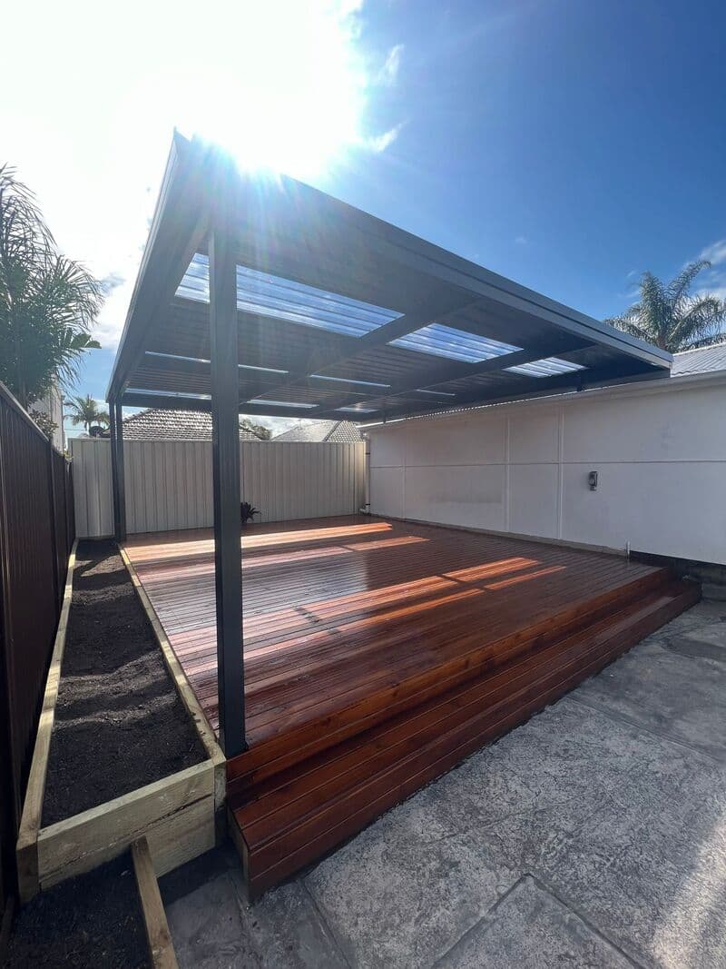 Final view showing the harmonious blend of all landscaping elements