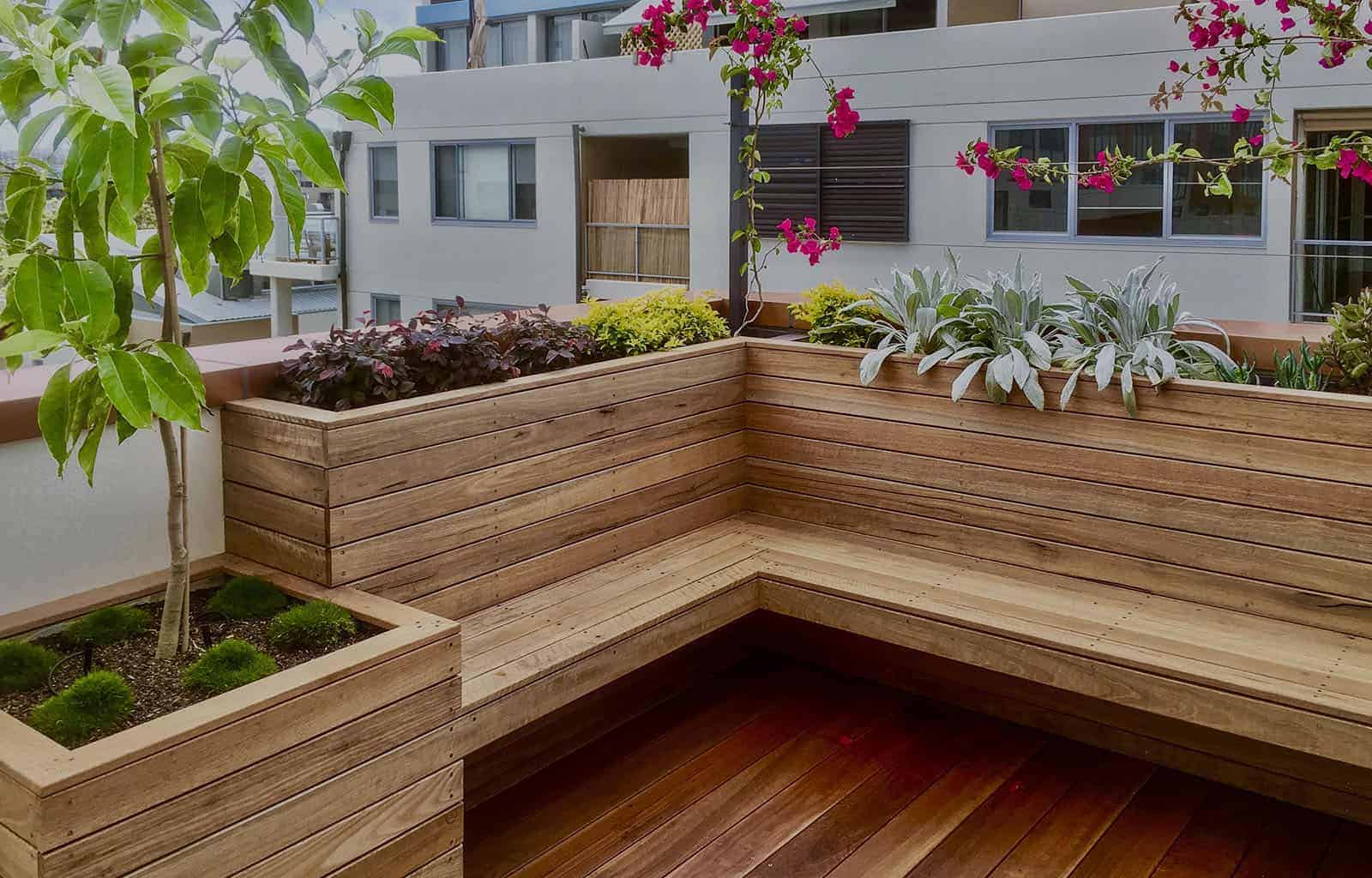 Professional custom planter boxes in Sydney's Inner West garden